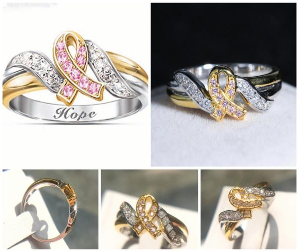 

hope with side stone ring colour separation color preserving super bling diamond brass heart cross shape princess gift wedding jew9262020, Silver
