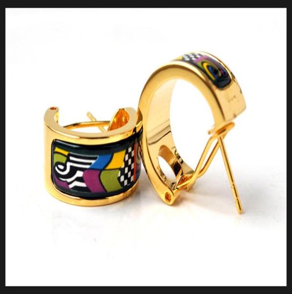 

allen memorial series hoop earring 18k goldplated enamel earrings for woman hoop earrings designer jewery25692383625, Golden;silver