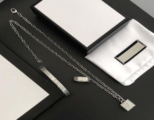 

retro classic bracelet necklace rings suit man woman chain bracelets necklaces jewelry simplicity fashion temperament acces5002267, Black