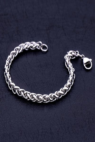 

whole low 4mm 5mm 6mm stainless steel keel chain bracelet fashion cool men039s jewelry 5726164, Black