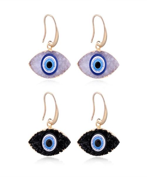 

s2073 fashion jewelry turkish symbol evil eye dangle earrings blue eyes resin beads earring9249432, Silver
