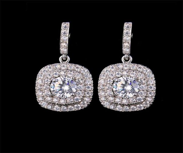 

2021 choucong brand dangle earring luxury jewelry 18k white gold fill round cut z sapphirre party promise women w4918580, Silver