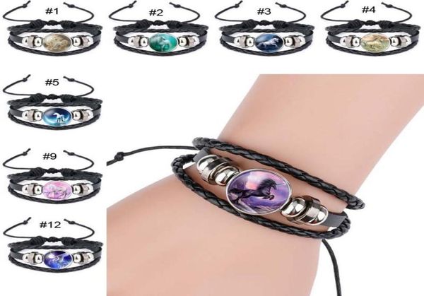 

multilayer wrap unicorn bracelet horse pegasus unicorn glass cabochon bracelets wrist bangle cuffs women children fashion jewelry5045527, Golden;silver