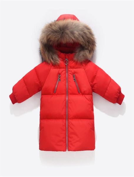 

boys winter jacket kids duck down long section jacket girls warm coat kids down parkas coat fur hooded outerwear clothing3357906, Blue;gray
