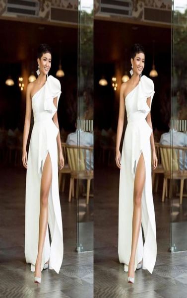 

simple pure white one shoulder evening dresses warm formal party dress elegant high split prom gowns vintage vestido de festa5098760, Black;red
