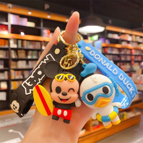

fashion blogger designer jewelry cartoon network red keychain cute diving duck keychain mobile phone keychains lanyards keyrings wholesale y, Slivery;golden
