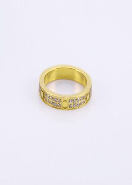 

logo luxury ring women screw box stainless steel couple double row zircon jewelry gifts for woman accessories whole9472026, Silver