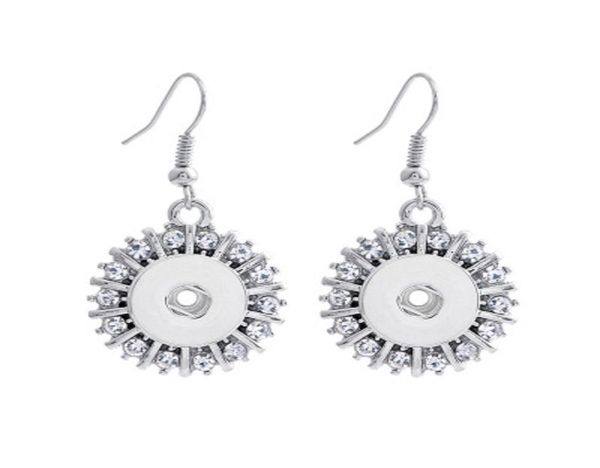 

trendy noosa snap drop earrings bling crystal interchangeable snap buttons earrings fit 12 mm ginger snap earring jewelry 7 colors7626241, Silver