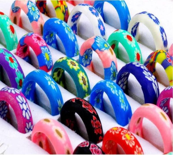 

whole lot 300pcs mix bright color thin polymer clay gift rings1250704, Silver