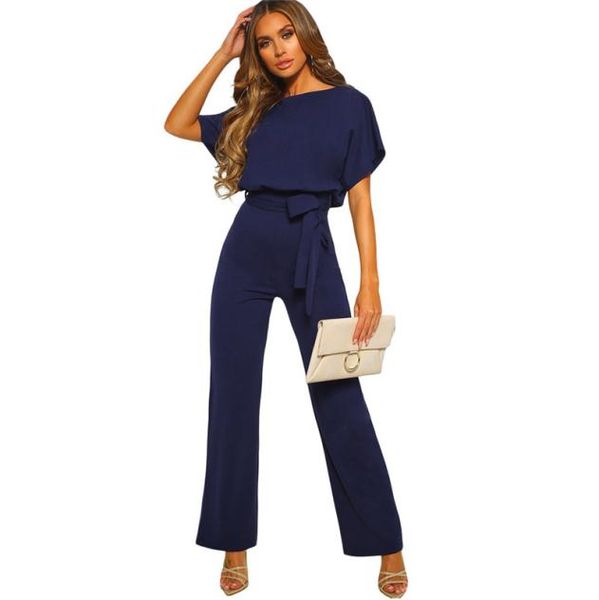 

office lady jumpsuit elegant women rompers solid overalls sashes playsuits spring summer fashion jumpsuits combinaison femme5545193, Black;white