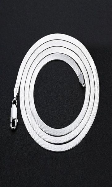 

4mm silver necklace collar chunky chain short couple jewelry 925 sterling silver snake flat knife necklace chain fashion jewelry n4635683