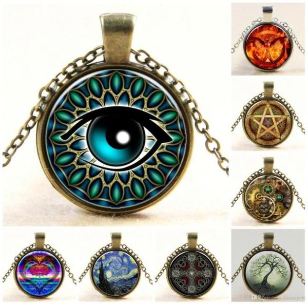 

necklace pendants for women men vintage bronze statement beautifully chain jewelry summer style glass cabochon locket chain neckla5905535, Silver