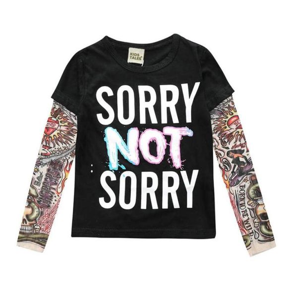 

ins spring and autumn boys039 shirt european american longsleeved stitching hiphop style flower arm tattoo sleeves7709475, White;black