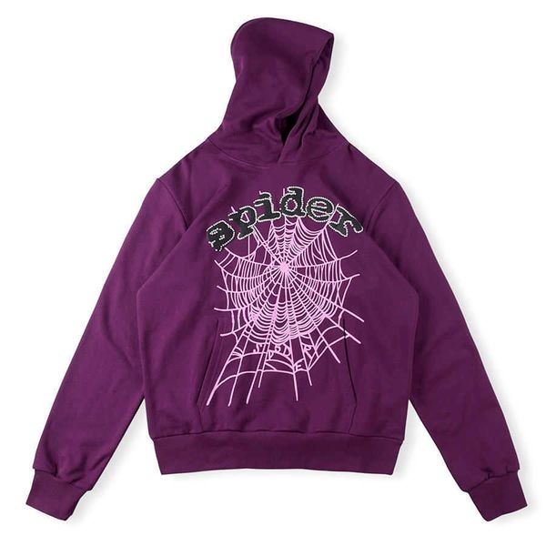 

young thug star same sp5der 5555555 spider web flash hoodie, Black