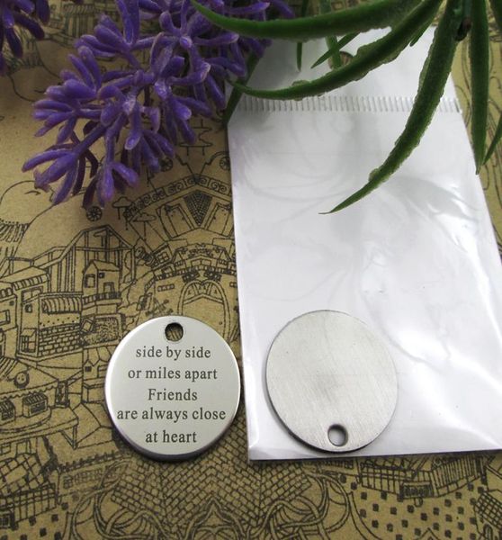 

40pcsquotside by side or miles apart friendsquotstainless steel charms more style for choosing diy charms pendants for neckl5415918, Bronze;silver