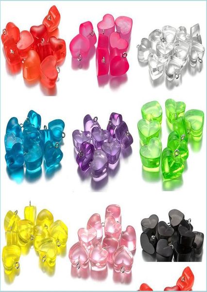 

acrylic plastic lucite 10pcslot diy love heart loose bead for jewelry bracelets necklace hair ring making accessories crafts acry6246982, Black
