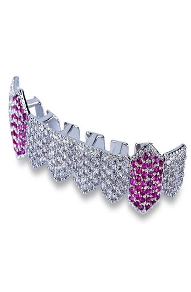 

hip hop grills gold silver color iced out micro pave full cz teeth grillz bottom grills charm for men4480271, Black