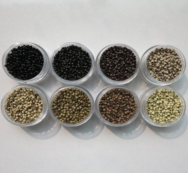 

1000pcsbottle 40mmx27mmx25mm micro copper nano ring link beads hair extensions tools 7 colors3927184, Black