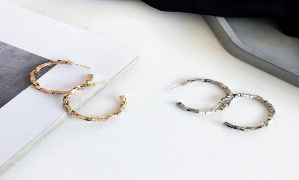 

minimalist hand made creative design c word metal cool air temperament simple fashion accessories ear stud ear ring earrings2936208, Golden;silver