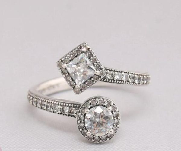 

authentic 925 sterling silver band rings abstract elegance clear cz fits european style jewelry with logo and original box8194145