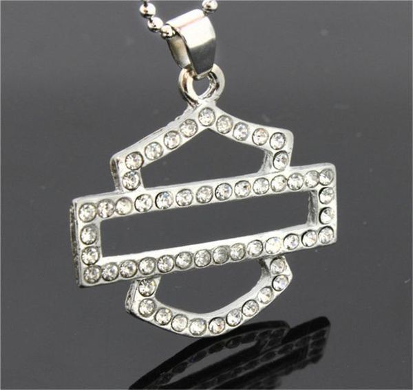 

1pc support dropship biker style crystal pendant 316l stainless steel jewelry popular cool motorcycles pendant8016316, Silver