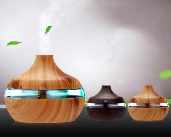 

electric humidifier aroma oil diffuser ultrasonic wood grain air humidifier usb mini mist maker ledlight for home office3470167