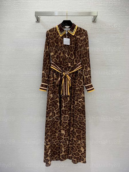 

dress designer womens clothing luxury skirt costumes diamond beaded neckline leopard print long-sleeve long skirts designers dresses for wom, Black;gray