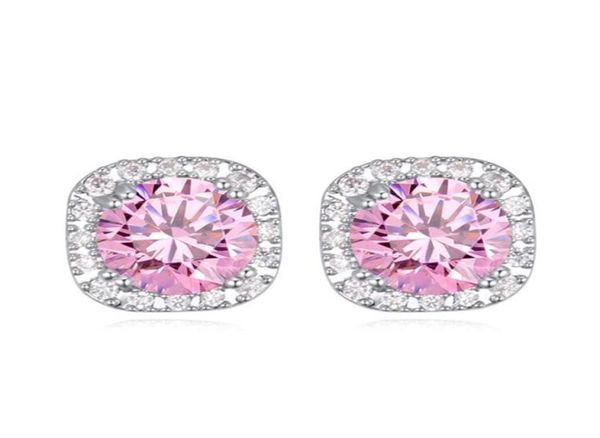 

fashion geometric square design designer stud channel piercing earings cubic zirconia bijoux accessories for women be4170382, Golden;silver