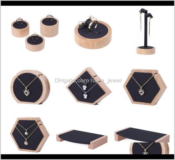 

luxury wood jewelry display stand jewellery displays boutique showcase trade show fair exhibitor ring earring necklace bracelet ho7312054, Black