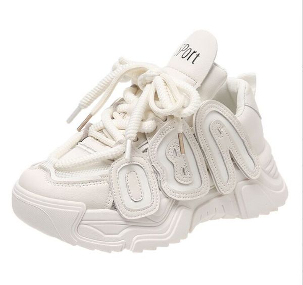 

women sneakers fashion platform sneakers ladies brand wedges casual shoes for woman leather sports dad shoes, Black