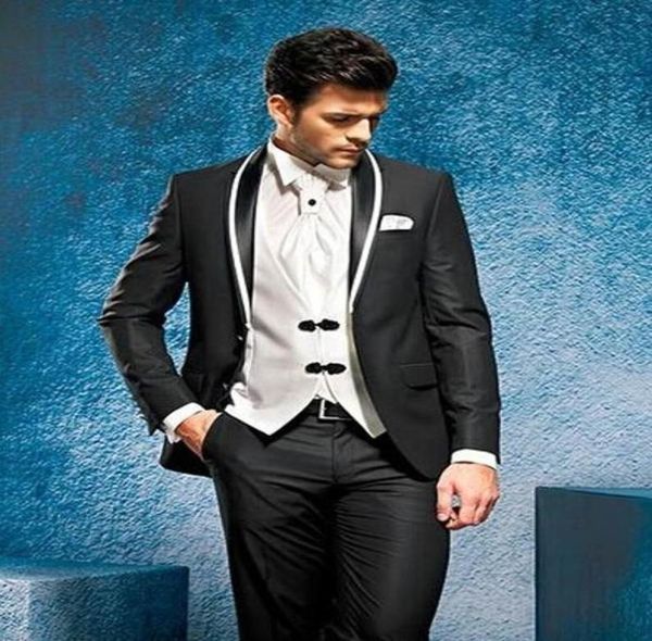 

highly recommended groom tusedos man work suits peak lapel mens prom party dress wedding clothes jacketpantsvesttie d1389242592, Black;gray