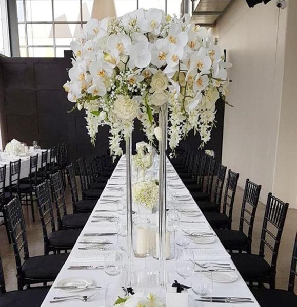 

10pcs acrylic floor vase clear flower vase table centerpiece for marriage vintage floral stand columns for wedding decoration4728791
