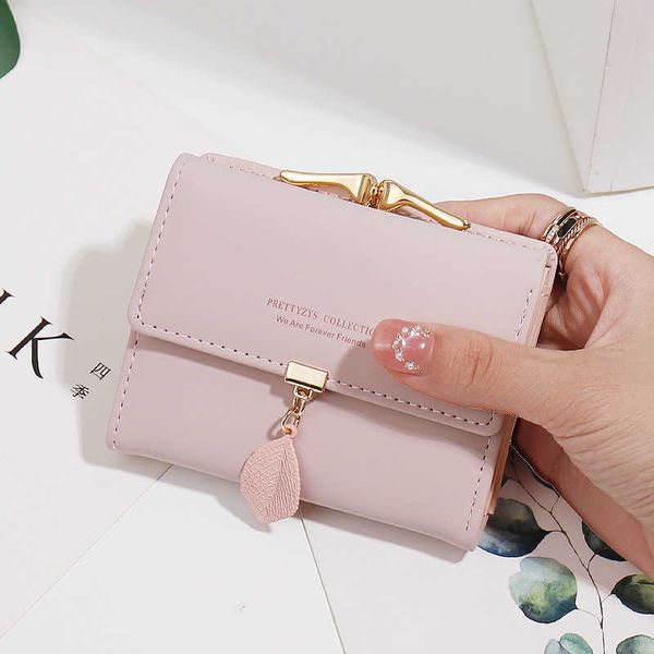 

wallet design for female niche small and fresh student short wallet female foldable clip card bag exquisite compact and zero wallet
