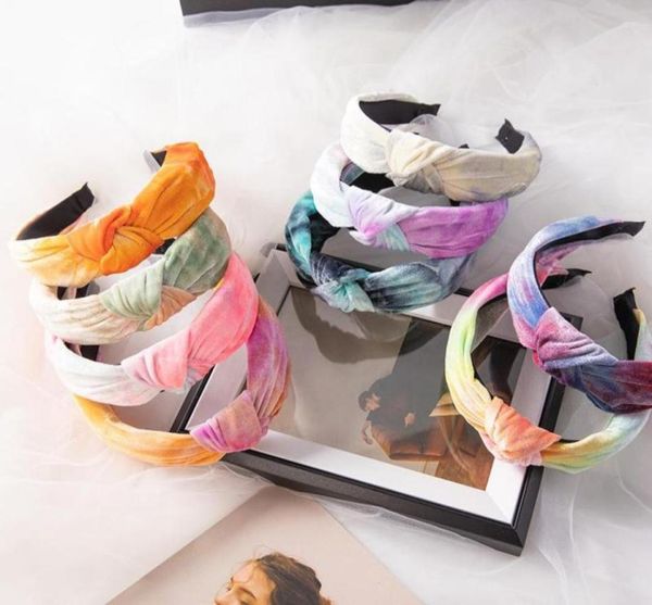 

wide knot tie dyed hair bands for women headdress cloth headband bezel girls hairhoop female headwear accessories38941663340547, Silver