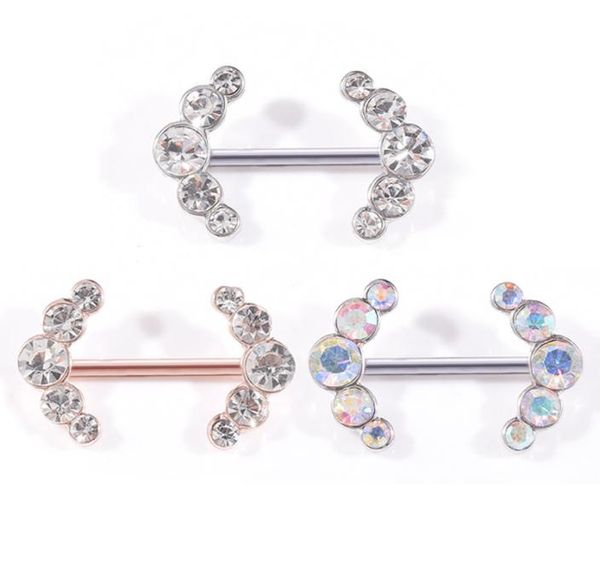 

symmetrical diamond breast nipple ring european stainless steel piercing jewelry3404623, Silver