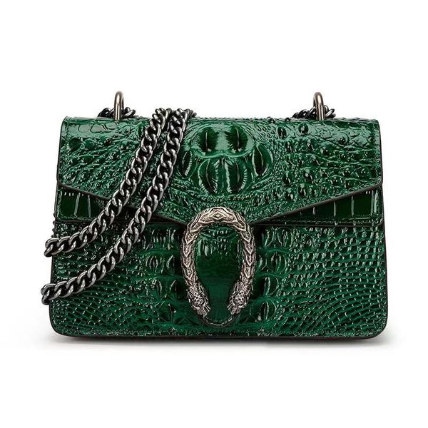 

High-quality crocodile saddle bag light leather bag light luxury bag small portable slung bag, 14