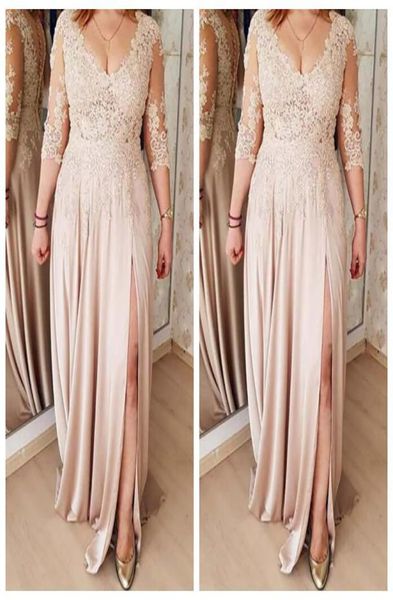 

plus size mother of the bride dresses a line champagne 34 sleeves chiffon appliques long groom mother dresses for weddings9647796, Black;red