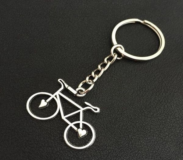

punk trendy silver plated bicycle keychain love heart bike pendant key chain ring cycling keyring women unique jewelry 8412373424, Slivery;golden