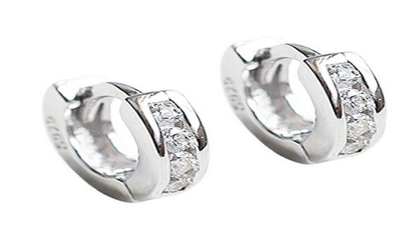 

new fashion simple earrings man silvergold small round square crystal hoop huggie earrings for women gift ship2951923, Golden;silver