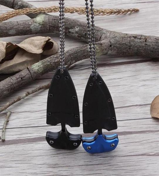 

multifunctional mini hanging necklace knife protable outdoor camping rescue survival tool selling pendant necklaces303g9296995, Silver