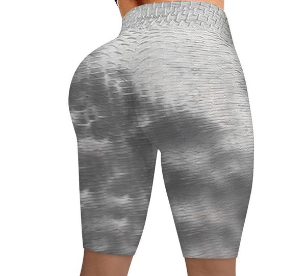 

female gym fitness short tights push up butt yoga half pants for women high waist tie dye jacquard ladies sports shorts sxxl5939664, White;black