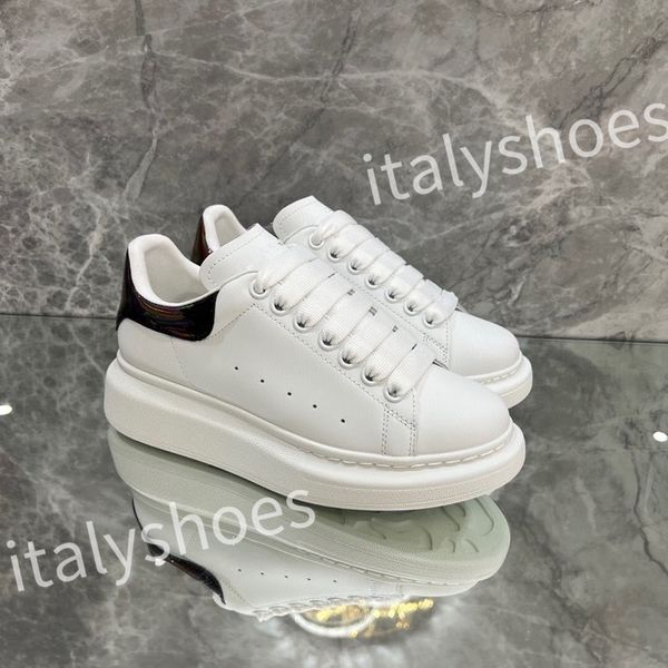 

designer calfskin casual shoes reflective vintage leather trainers fashion leisure shoe platform lace-up print sneaker xsd221135, Black