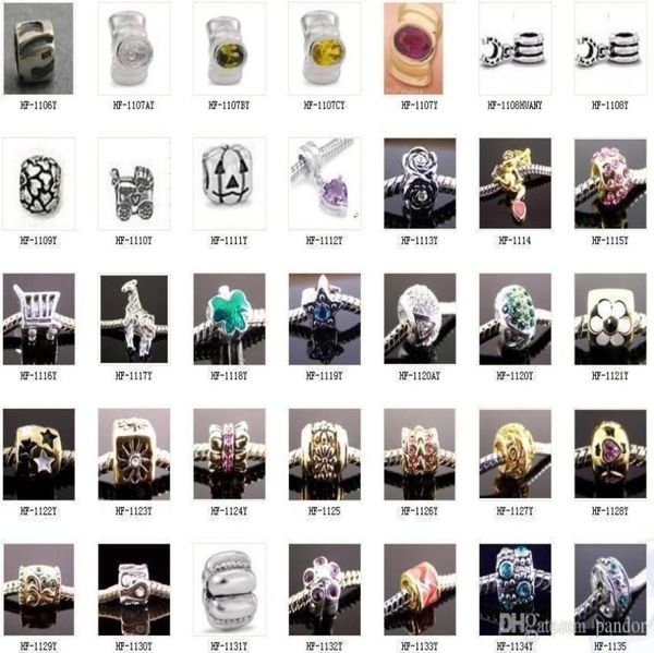 

925 silver beads charms big hole loose beads for diy charm bracelet jewelry 500pcs/lot mixed6971213, Black