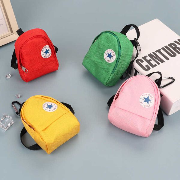 

fashion canvas zero wallet creative mountaineering backpack mini storage bag key bag coin bag short zipper