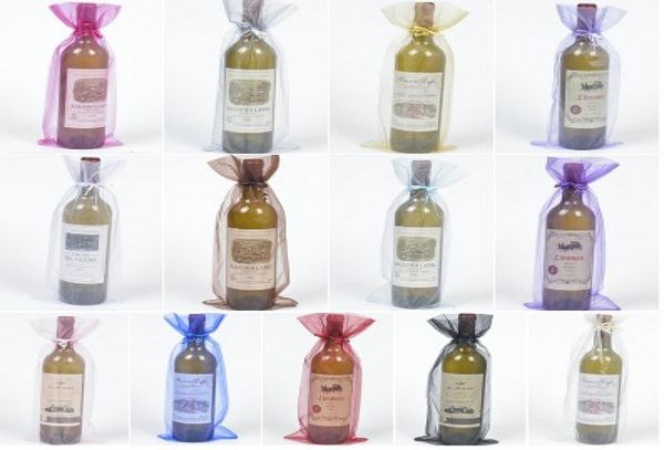 

organza sacks drawstring wine bags pouches 15x38cm favor bags soap makeup collection bags7926242, Pink;blue