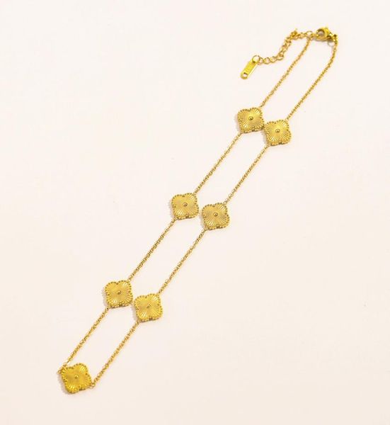 

lifelike clover pendant necklace flower charm bracelet stud earring jewelry set for women gift2147491, Silver