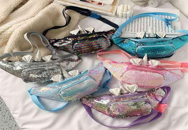

mermaid sequins children039s bag summer cute mini waist bag fashion cartoon unicorn messenger bags wallet kids girls coin purse9617511, White