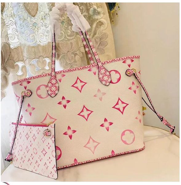 

luxury shopping bags designer the tote bags new women handbags genuine leather fashion shoulder bags with drawstring mommy tote handbags 2pc