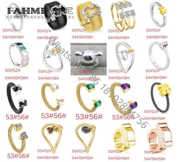 

fahmi2022 new 925 sterling silver fashion classic bear fresh temperament lady ring party original accessories factory direct s9613085