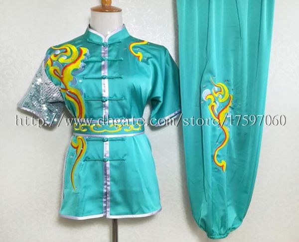 

chinese wushu uniform kungfu clothing martial arts suit taolu outfit garment routine kimono for men women boy girl kids adults chi5152524, Black;red